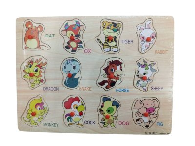 A033-13  #แผ่นจิ๊กซอว์ไม้ คละแบบ บรรจุ12ชิ้น/แพ็ค ราคา39บาท/ชิ้น