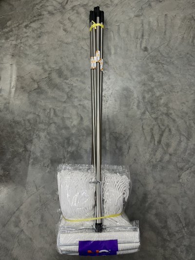 MOP-3512SW#ม็อบหัวหนีบ12" ด้ามSTLผ้าขาวรุ่นหนา บรรจุ 6ชิ้น/มัด ราคา119บาท/ชิ้น