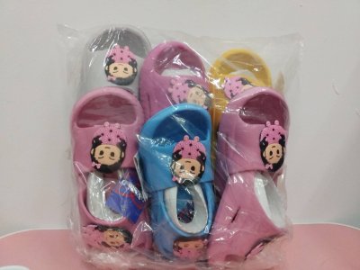 DT24-0303S#EVAสวมเด็กเล็กติดการ์ตูนเด็กหญิง คละสี 6คู่/แพ็ค ราคา59บาท