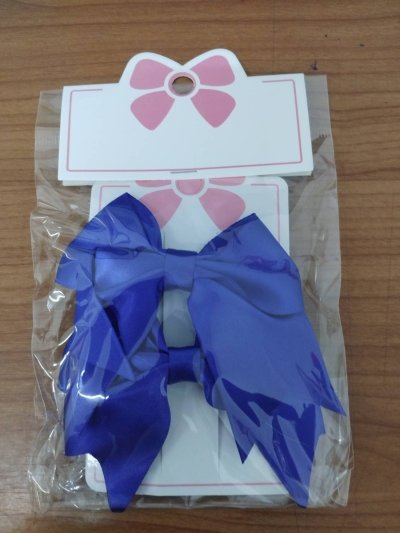 81816#โบว์ติดผมนักเรียน 8.5CM 1*2 สีน้ำเงิน 12ชิ้น/แพ็ค ราคา20บาท