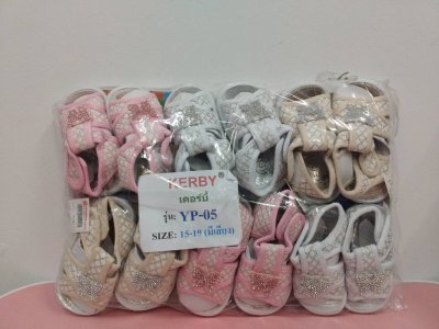 YP-05#รองเท้ารัดส้นเด็กมีเสียง./VR  6คู่/แพ็ค ราคา99บาท