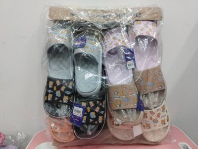 DT24-0082L#EVAสวมหญิงหน้าแผ่นหมีเนย คละสี  6คู่/แพ็ค ราคา59บาท