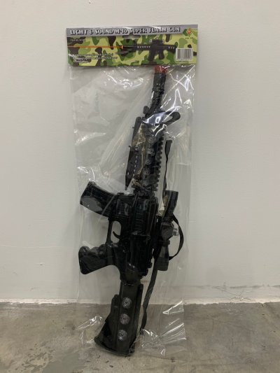 909#ปืน M16 (สีดำ) มีเสียง+ไฟ