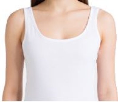 เสื้อกล้ามตัวยาว ขาวล้วน#M