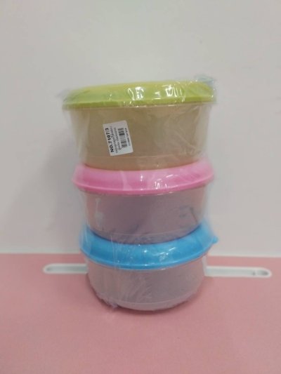 No.7107/3 กล่องกลมลายผลไม้ แพ็ค3ใบ บรรจุ 6ชิ้น/แพ็ค ราคา 25บาท/ชิ้น