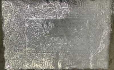 A180-06 แผ่นรองจานสีเงินทรงเหลี่ยม38*55บรรจุ 12ชิ้น/แพ็ค ราคา 20บาท/ชิ้น