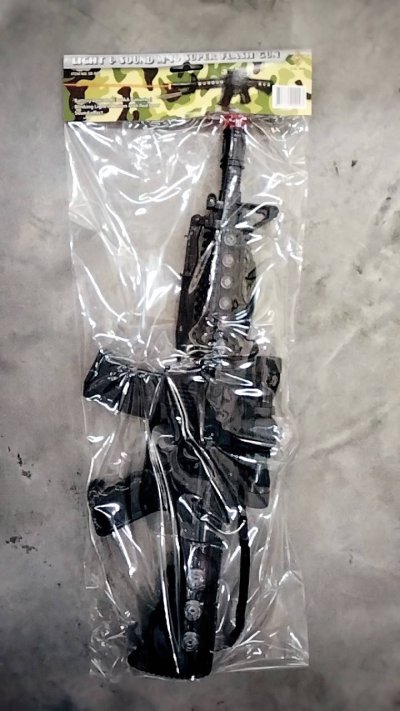 909#ปืน M16 (สีดำ) มีเสียง+ไฟ