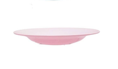 P9002-8#จานทรงลึก 8นิ้ว ทูโทน สีชมพู 12ชิ้น/แพ็ค ราคา30บาท