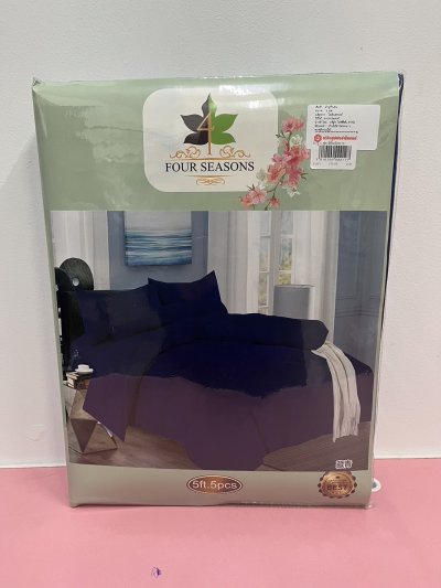 ผ้าปู 5 ฟุต สีพื้นอัดลาย