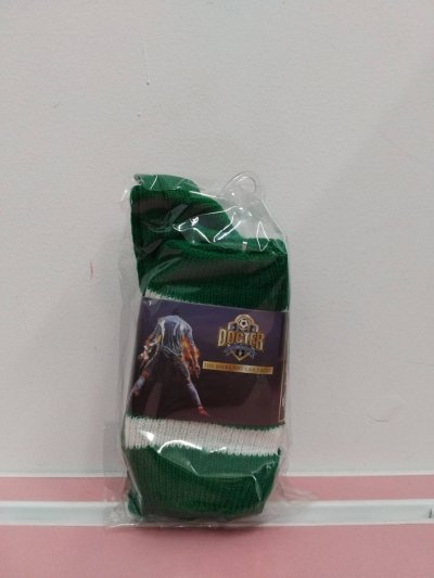 A200#ถุงเท้าไหมพรมกีฬาพับข้อเขียวคาดขาว7-13  12ชิ้น/แพ็ค ราคา49บาท