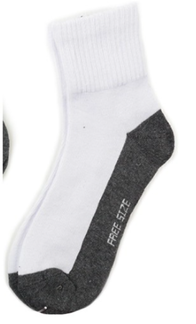 ถุงเท้านักเรียน ขาวเทา freesize แพ็ค 12 ชิ้น ราคา 20 บาท