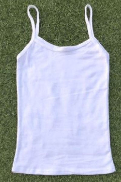 เสื้อกล้ามป้ายดำตัวยาว+สายเดี่ยว#M