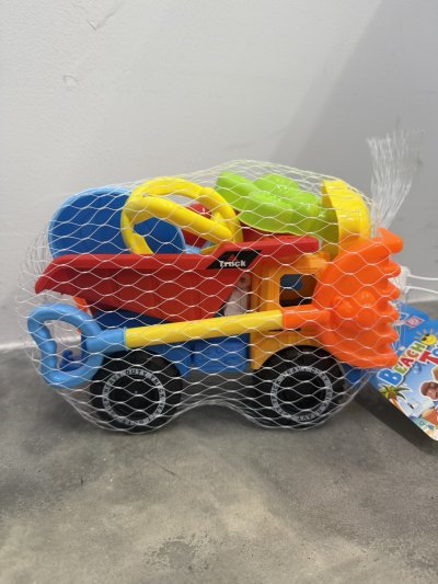 003076#รถดัมพ์เล่นทรายพรั่วคราดยาว C350