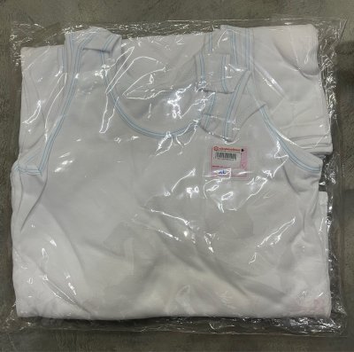 เสื้อกล้ามตัวยาว ขาวล้วน#XL