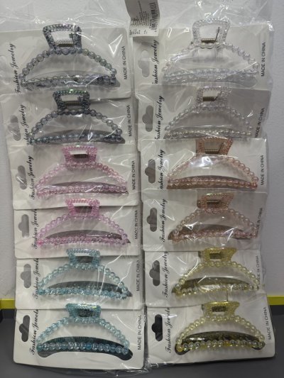 81578#กิ๊บหนีบผมคละสี 9.5 นิ้ว 2ชิ้น/แพ็ค ราคา20 บาท