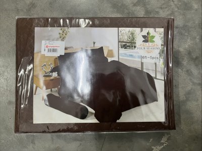 ผ้าปู 6 ฟุต 5ชิ้น สีพื้น-อัดลายนูน