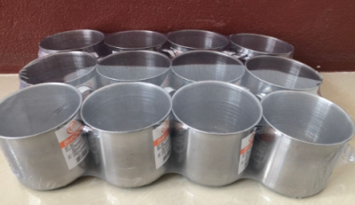 P88-0024#กระป๋องน้ำดื่มสแตนเลส 8 CM. 12ชิ้น/แพ็ค ราคา10บาท