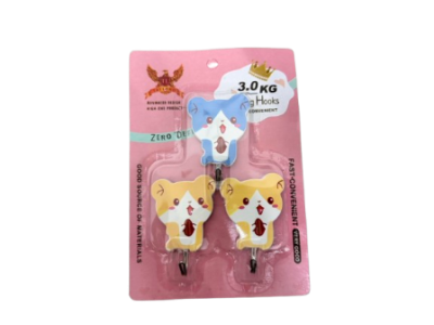 17801#ตะขอแขวนติดผนัง (HOOK) 3PCS 12 ชิ้น/แพ็ค ราคา10บาท