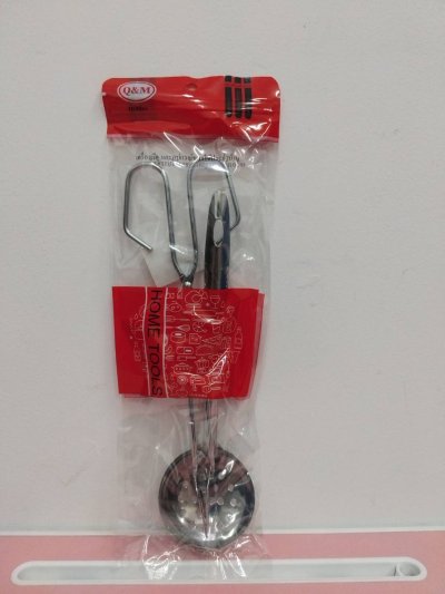 A6189#กระบวยมีรู+หนีบของทอด 12ชิ้น/แพ็ค ราคา20บาท