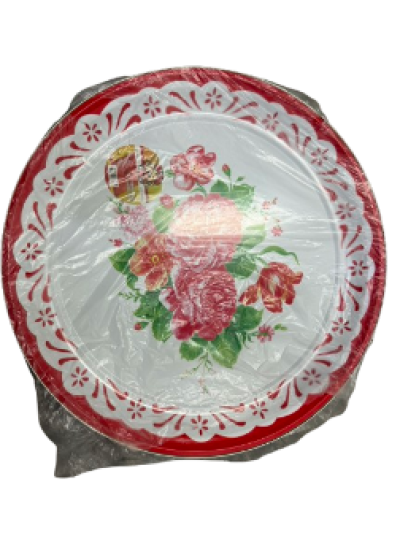 LH-4356#ถาดสแตนเลสลายแดง 45 CM  12ชิ้น/แพ็ค ราคา89บาท