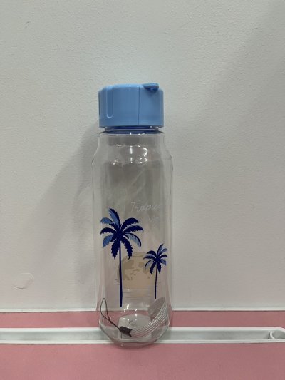 A037-168  กระบอกน้ำใสฝาสีพิมพ์ 12ขิ้น/แพ็ค ราคา29บาท