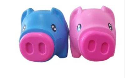 P1#ออมสินหมู แพคตาข่าย บรรจุ12ชิ้น/แพ็ค ราคา25บาท/ชิ้น