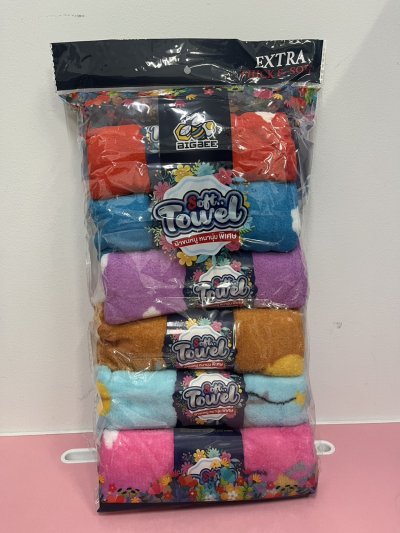 B-60019#ผ้าเช็ดหน้าลายหมีคละสี 15*30