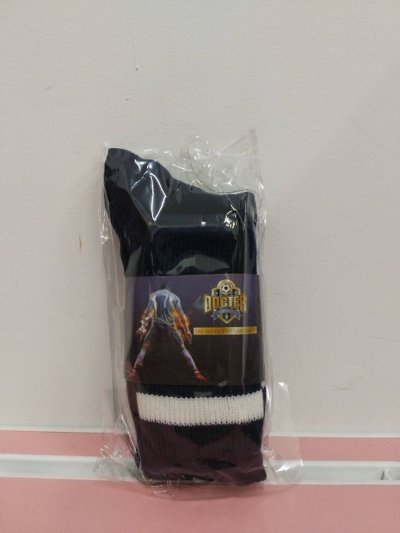 A200#ถุงเท้าไหมพรมกีฬาพับข้อกรมคาดขาว7-13 12ชิ้น/แพ็ค ราคา49บาท