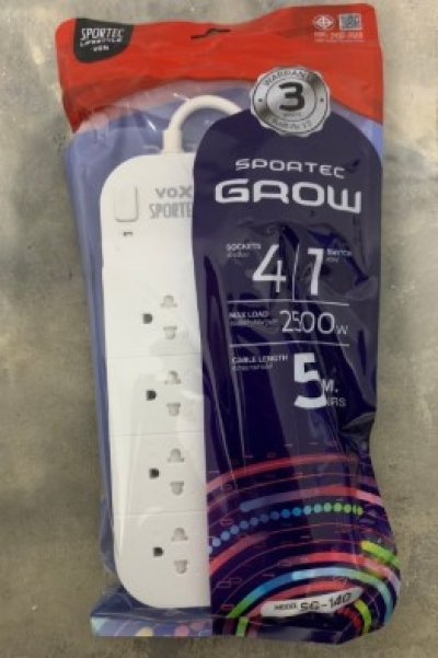 ปลั๊กไฟโกลด์1สวิตซ์ 4ช่อง 5เมตร