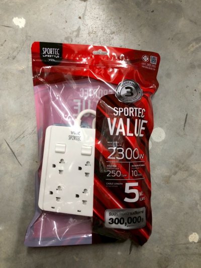 F5STB-VS01-2402#ปลั๊กไฟ4ช่อง2สวิตซ์5M