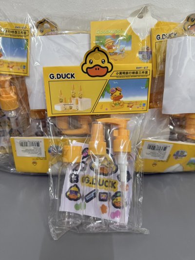 J2025-04#ขวดปั๊มชุด 3ชิ้นลายเป็ดน่ารัก 12ชิ้น/แพ็ค ราคา 20 บาท