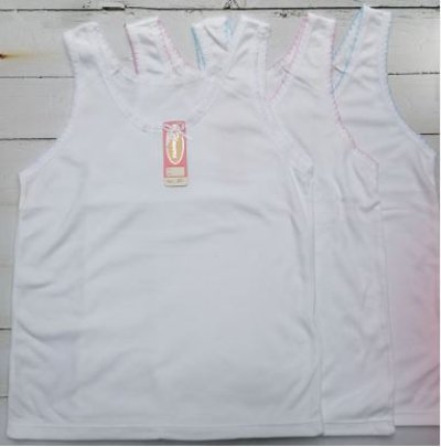 เสื้อกล้ามตัวยาว ขาวล้วน#L