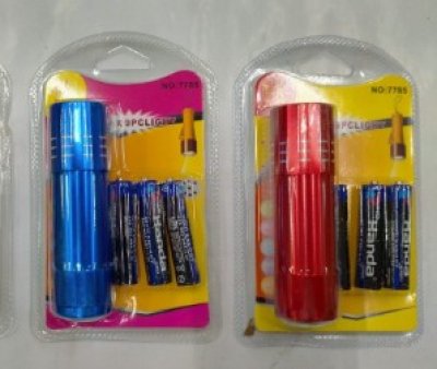 PL-7785#ไฟฉายเล็ก+ถ่าน บรรจุ12ชิ้น/แพ็ค ราคา20/ชิ้น