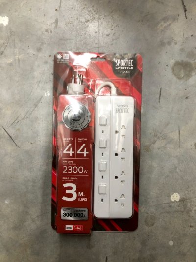 F5ST3-VS1-D4401  ปลั๊กไฟ 4ช่อง4สวิตซ์ ยาว 3 เมตร