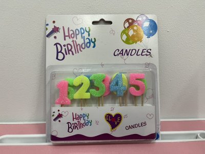 A074-03#เทียนวันเกิด 12ชิ้น/แพ็ค ราคา20บาท