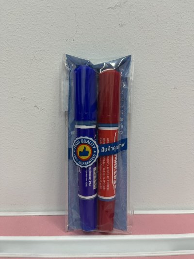 21062#A099ปากกาเคมี 2หัว 2pcs นง.+แดง บรรจุ12ชิ้น/แพ็ค ราคา15/ชิ้น