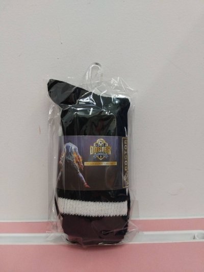 A200#ถุงเท้าไหมพรมกีฬาพับข้อดำคาดขาว7-13  12ชิ้น/แพ็ค ราคา49บาท