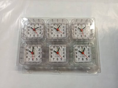 JA-1007#นาฬิกาปลุกทรงสี่เหลี่ยม แพ็ค 6 ชิ้น ราคา 29 บาท