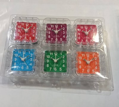 JA-1008#นาฬิกาปลุกทรงสี่เหลี่ยม แพ็ค 6 ชิ้น ราคา29 บาท