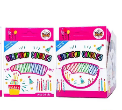 เทียนวันเกิด#B-07 12ชิ้น/แพ็ค ราคา10บาท