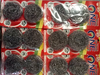 ฝอยสเตนเลสวันไบรท์แดงแพ็คคู่ 12ชิ้น/แพ็ค ราคา15บาท