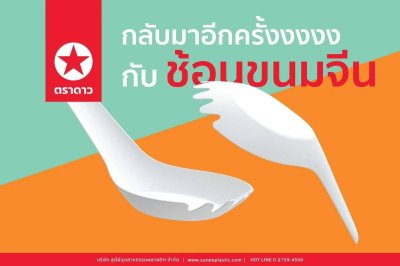 ช้อนขนมจีนขาว 100ชิ้น