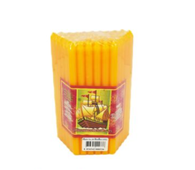 เทียนห่อเหลี่ยมNo.19 เหลือง 6ชิ้น/แพ็ค ราคา49บาท