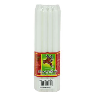 เทียน No.13 ขาว A เสือบิน 12ชิ้น/แพ็ค ราคา39บาท