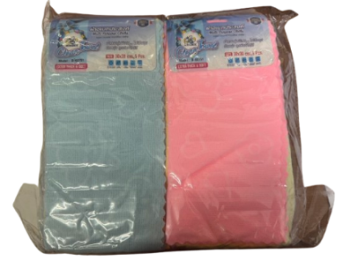 B-60751#ผ้าขนหนูลายเส้นรูปหมี 1*5 30*30cm 12ชิ้น/แพ็ค ราคา10บาท