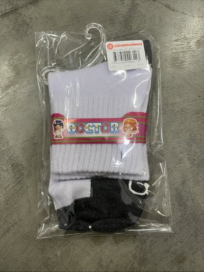 E77-ดต-92#ถุงเท้าสปันแบบหนาพื้นเทา+กันลื่น 9-12 แพ็ค 12 ชิ้น ราคา 29  บาท