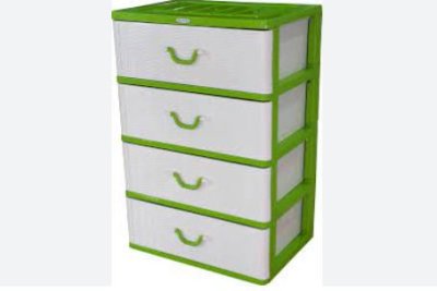 ตู้ลิ้นชัก 4 ชั้น มิราเคิลลายหวาย SL เขียว