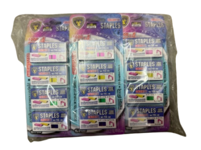 21044#ลวดเย็บกระดาษ(สี) เบอร์10 4PCS. 12ชิ้น/แพ็ค ราคา20บาท