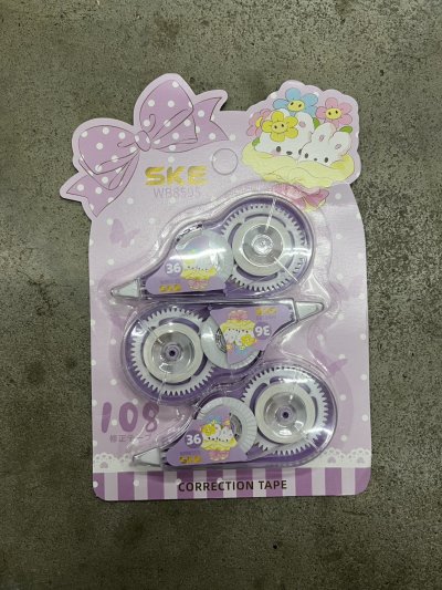 WB8595#เทปลบคำผิดแผง 3 ชิ้น 12ชิ้น/แพ็ค ราคา20บาท