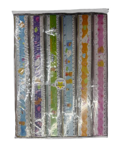 ไม้บรรทัดยาว 12นิ้ว คละลาย 12ชิ้น/แพ็ค ราคา20บาท